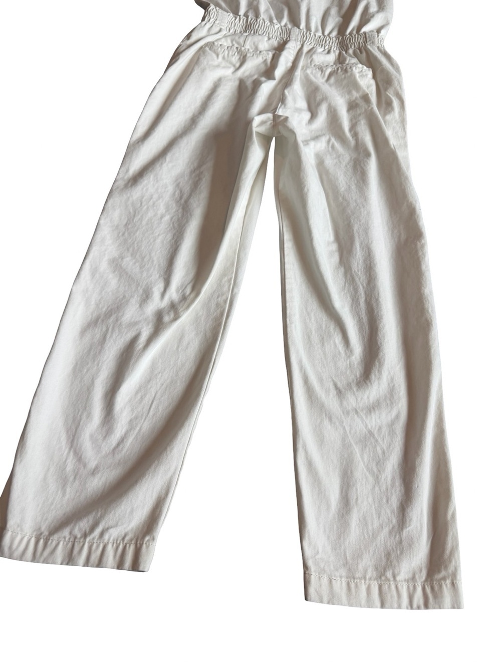 Pistola Rosie White Jumpsuit Cinched Waist Denim Straight Leg Size Medium - Picture 14 of 15